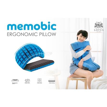 หมอนสุขภาพ PU FOAM LOTUS MEMOBIC ERGONOMIC สี BROWN/SKY_2
