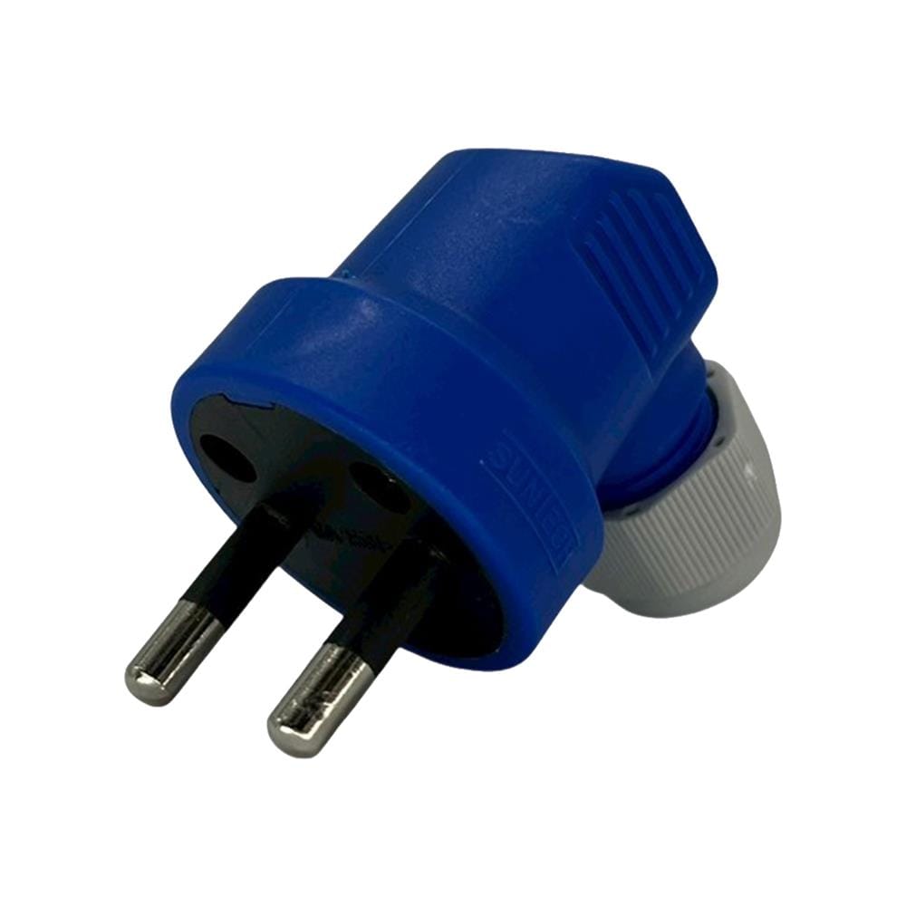ปลั๊กตัวผู้หัวงอ 2 ขากลม SUNTECH RKP2202.16A-BL สีฟ้า