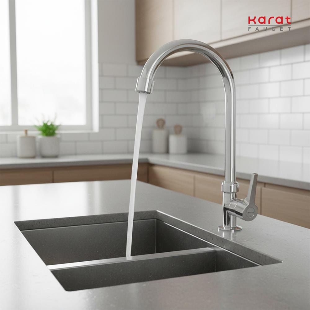 ก๊อกซิงค์เดี่ยวเคาน์เตอร์ KARAT FAUCET KF-80-511-50 สีโครม