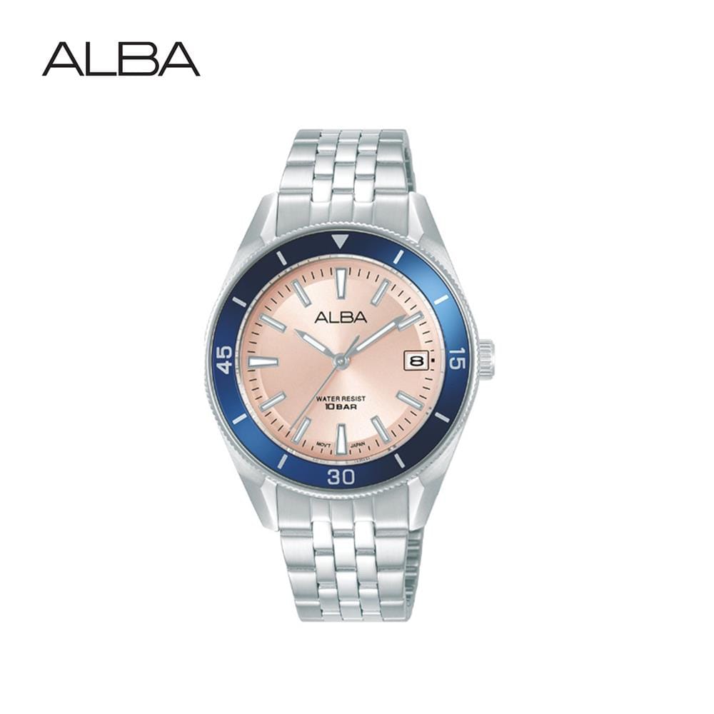 นาฬิกาข้อมือผู้ชาย ALBA รุ่น AG8Q23X ขนาด 34 มม. สีชมพู