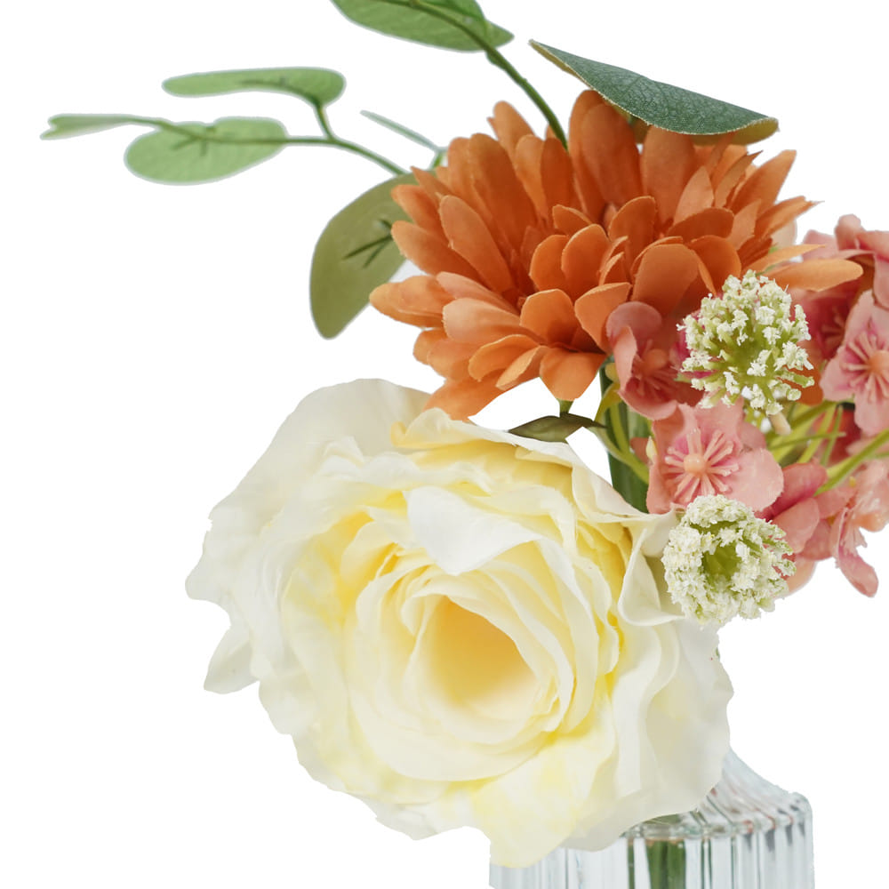 ดอกกุหลาบในแจกันสีเหลือง SPRING 29 ซม.