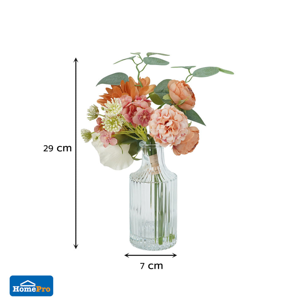 ดอกกุหลาบในแจกันสีเหลือง SPRING 29 ซม.