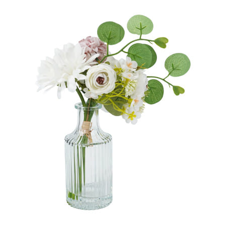 ดอกกุหลาบสีขาว ในแจกันแก้ว SPRING 29 ซม._0