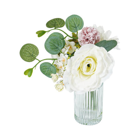 ดอกกุหลาบสีขาว ในแจกันแก้ว SPRING 29 ซม._1