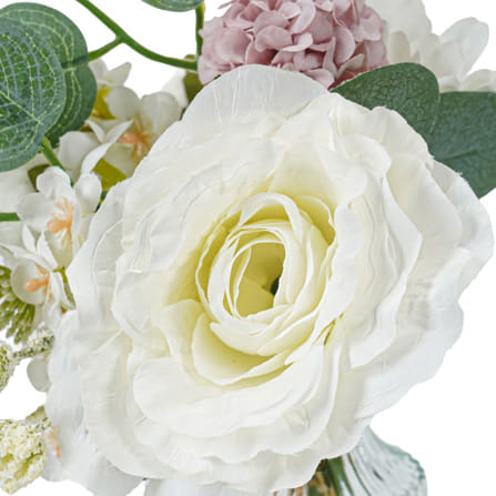 ดอกกุหลาบสีขาว ในแจกันแก้ว SPRING 29 ซม._2