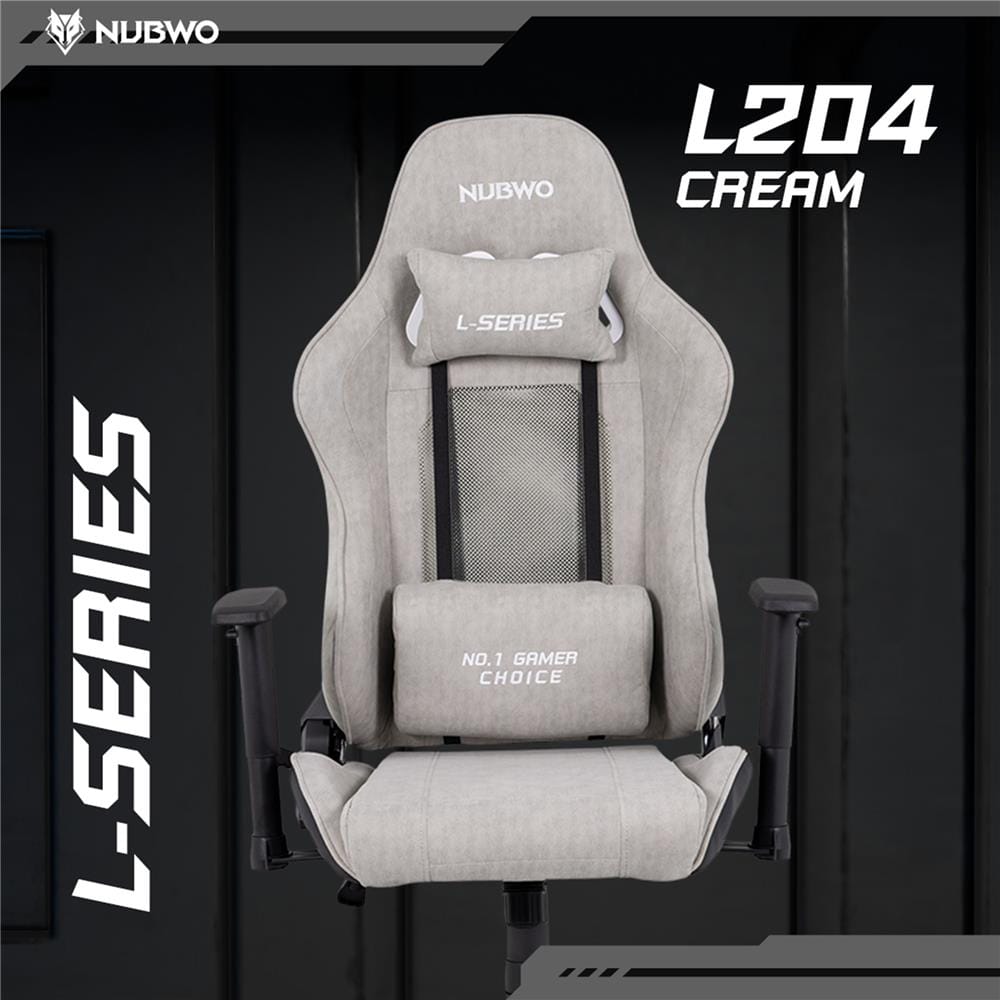 เก้าอี้เกมมิ่ง NUBWO L204 สีครีม