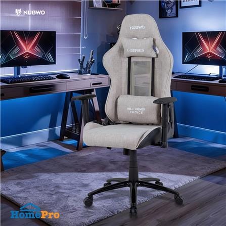 เก้าอี้เกมมิ่ง NUBWO L204 สีครีม_3