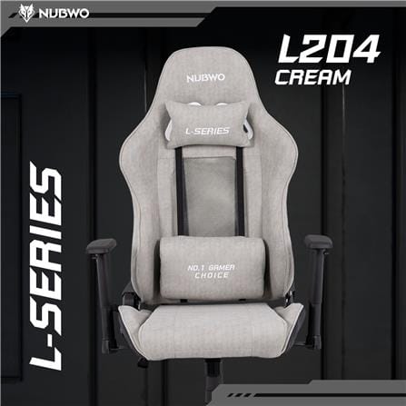 เก้าอี้เกมมิ่ง NUBWO L204 สีครีม_5