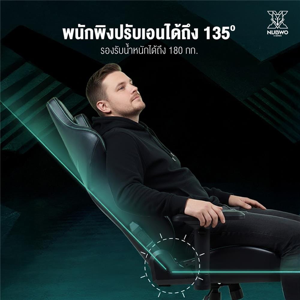 เก้าอี้เกมมิ่ง NUBWO X122 สีดำ