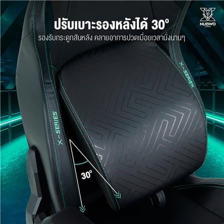 เก้าอี้เกมมิ่ง NUBWO X122 สีดำ_8