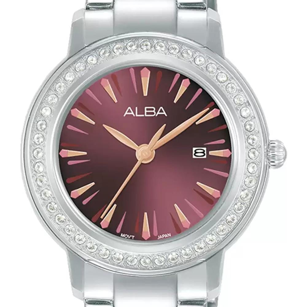 นาฬิกาข้อมือผู้หญิง ALBA รุ่น AH7DL1X ขนาด 33 มม. สีแดง