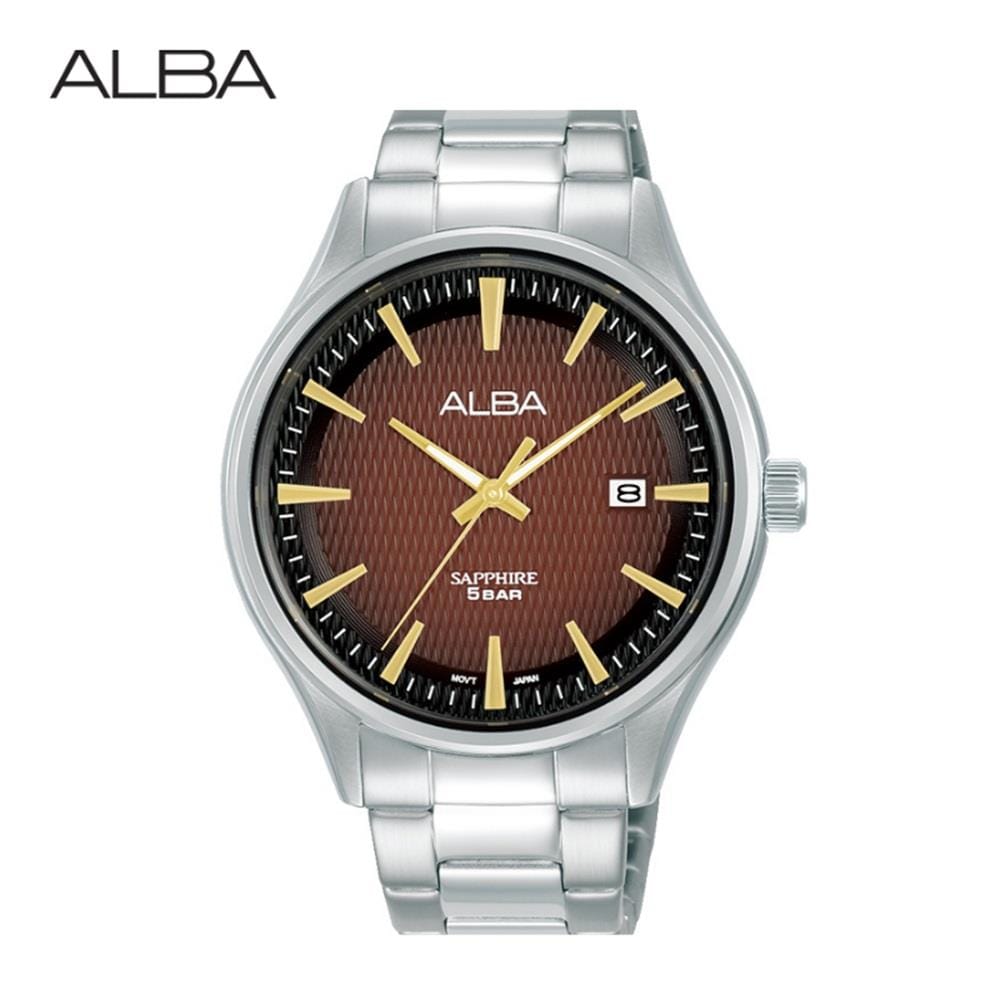 นาฬิกาข้อมือผู้ชาย ALBA AS9U39X 42 มม. สี SILVER/BROWN