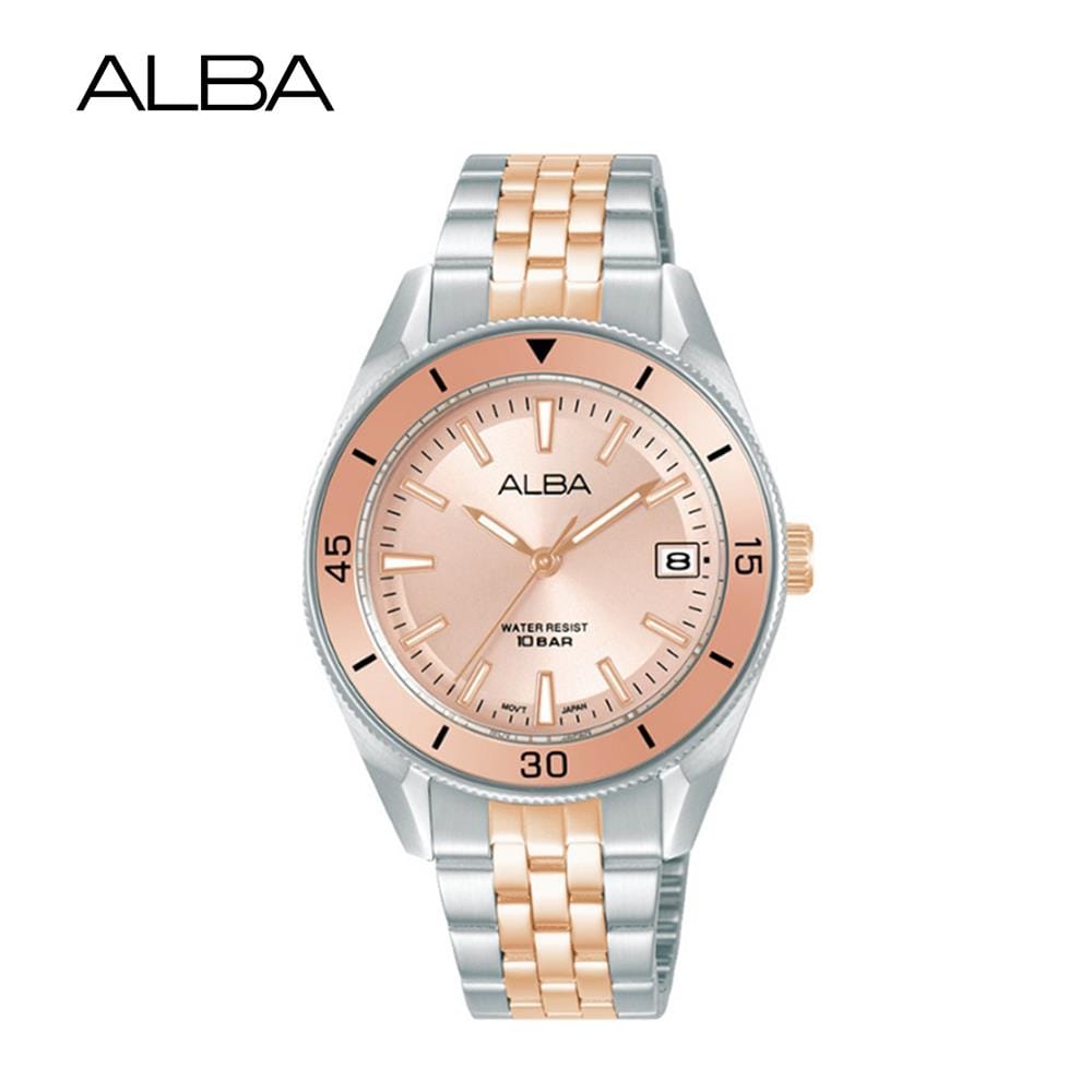 นาฬิกาข้อมือผู้หญิง ALBA รุ่น AG8Q13X ขนาด 34 มม. สีชมพู
