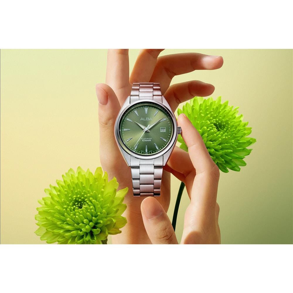 นาฬิกาข้อมือผู้หญิง ALBA รุ่น AG8Q09X ขนาด 36 มม. สีเขียว