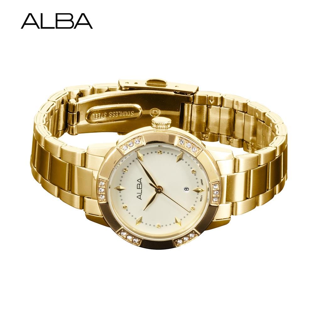 นาฬิกาข้อมือผู้หญิง ALBA รุ่น AH7DF4X ขนาด 32 มม. สีทอง