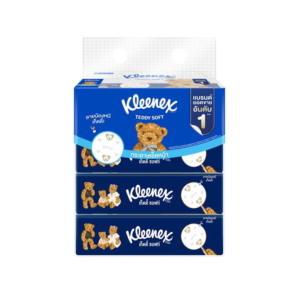 กระดาษเช็ดหน้า KLEENEX TEDDY SOFT 100 แผ่น (แพ็ก 4 ชิ้น)