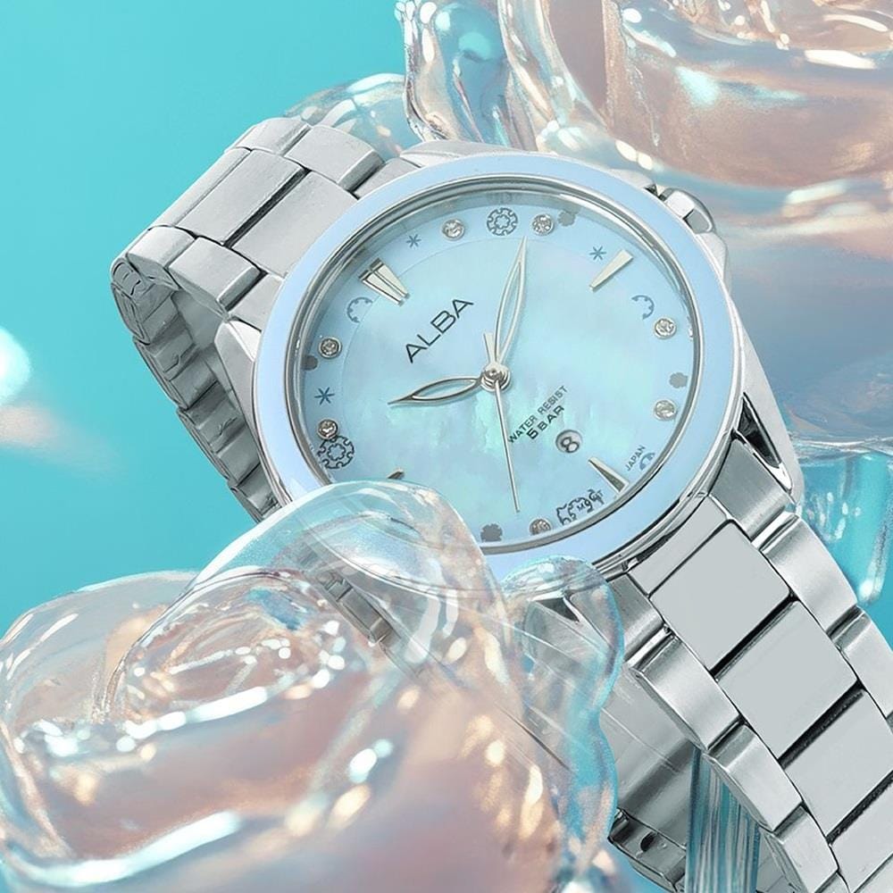 นาฬิกาข้อมือผู้หญิง ALBA AH7DV9X สี SILVER/LIGHT BLUE