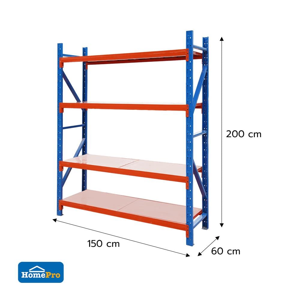 ชั้นเหล็ก 4 ชั้น MATALL 200x150x60 ซม. สีส้ม/น้ำเงิน