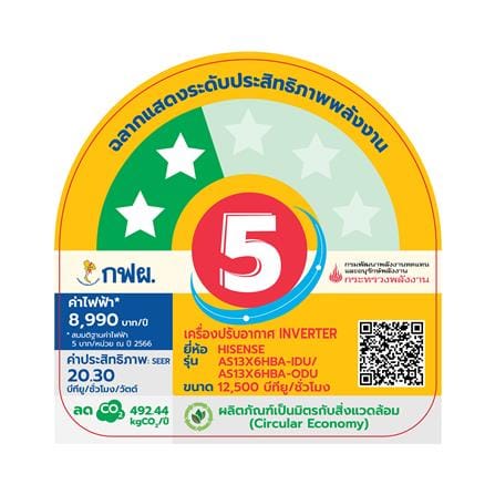 แอร์ผนัง HISENSE AS13X6HBA 12500 บีทียู อินเวอร์เตอร์_3