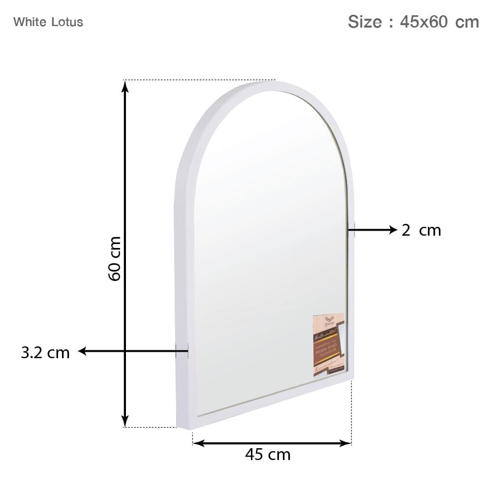 กระจกเงาตกแต่ง GIAVANI GV-0520 45x60 ซม. สีไวท์ โลตัส