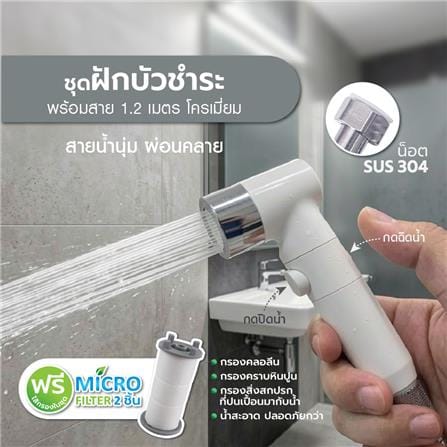 สายฉีดชำระครบชุด ELEGANCE EG-8615 สีขาว_3