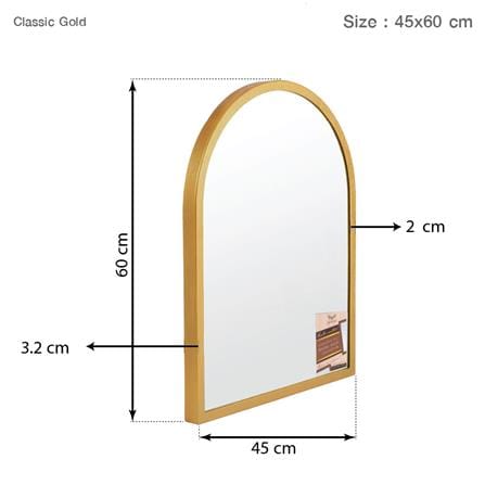 กระจกเงาตกแต่ง GIAVANI GV-0519 45x60 ซม. สีคลาสสิค โกล์ด_5