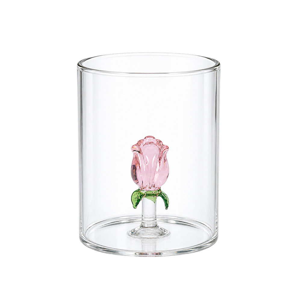 แก้วน้ำ HOMEPRO ลายดอกกุหลาบ 400 มล.