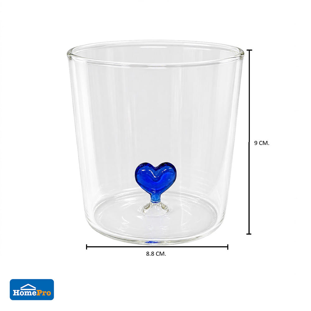 แก้วน้ำ HOMEPRO ลายหัวใจน้ำเงิน 400 มล.
