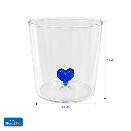แก้วน้ำ HOMEPRO ลายหัวใจน้ำเงิน 400 มล._1
