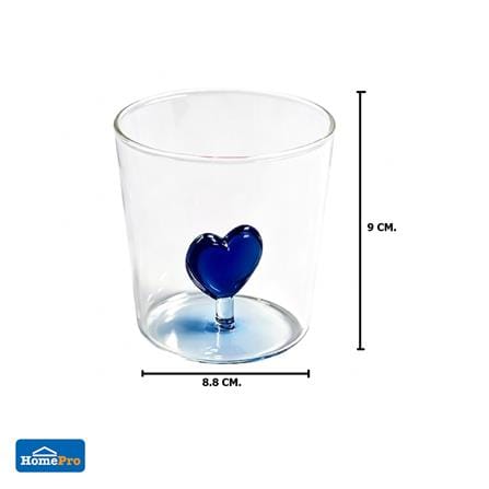 แก้วน้ำ HOMEPRO ลายหัวใจน้ำเงิน 400 มล._1