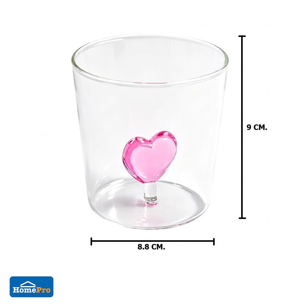 แก้วน้ำ HOMEPRO ลายหัวใจชมพู 400 มล.