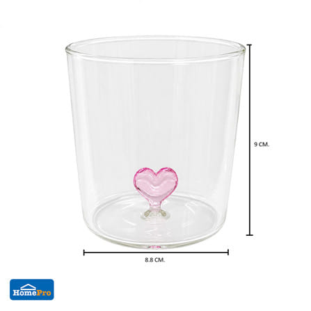 แก้วน้ำ HOMEPRO ลายหัวใจชมพู 400 มล._1