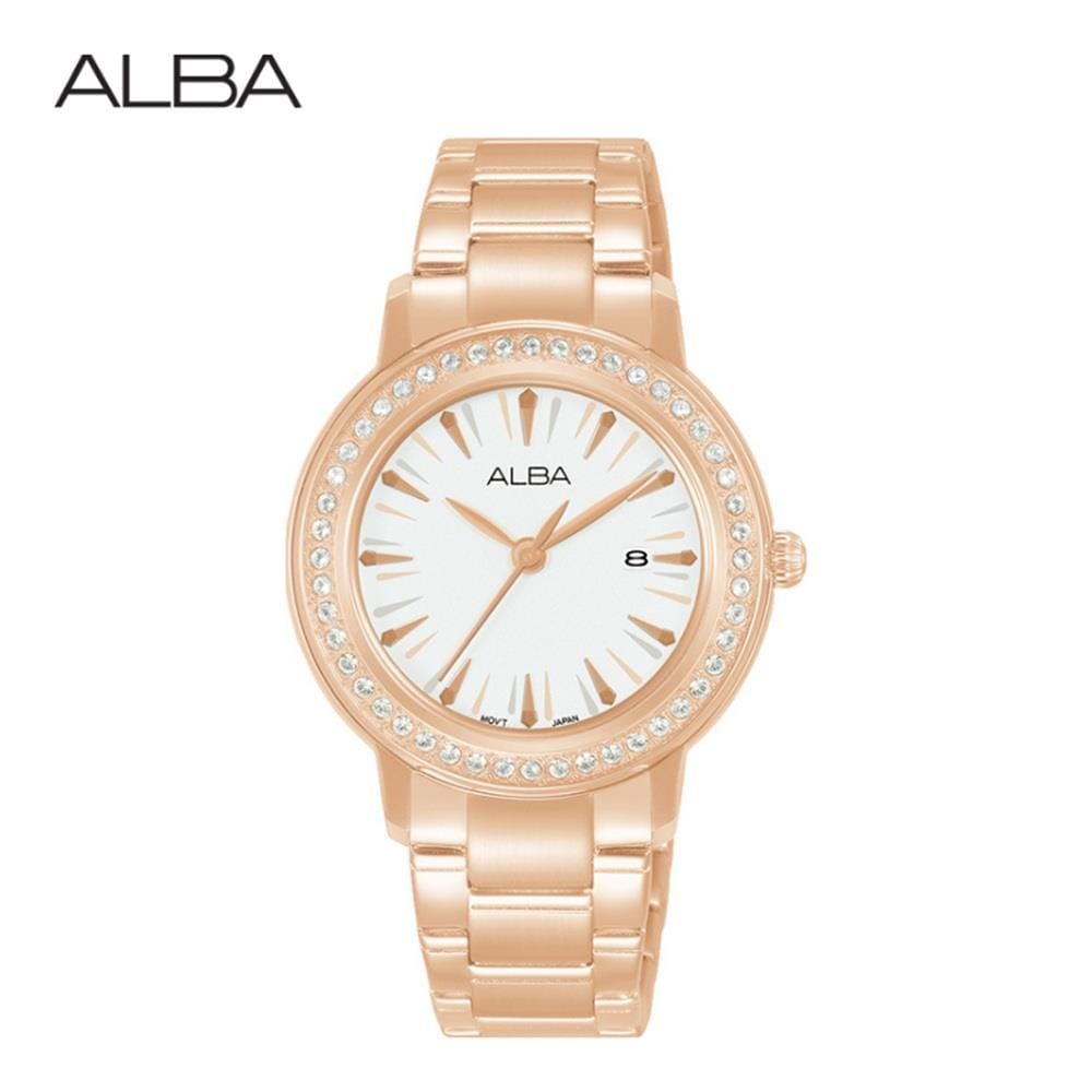 นาฬิกาข้อมือผู้หญิง ALBA AH7DK8X 33 มม. สี ROSE GOLD/WHITE