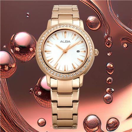 นาฬิกาข้อมือผู้หญิง ALBA AH7DK8X 33 มม. สี ROSE GOLD/WHITE_3