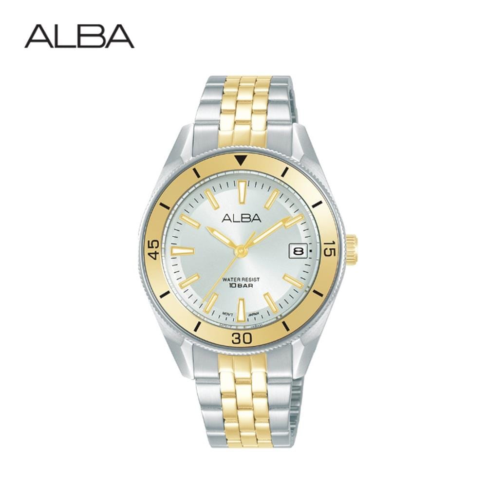 นาฬิกาข้อมือผู้หญิง ALBA รุ่น AG8Q15X ขนาด 34 มม. สีเงินขาว
