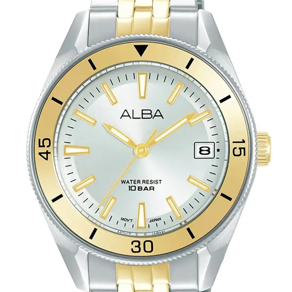 นาฬิกาข้อมือผู้หญิง ALBA รุ่น AG8Q15X ขนาด 34 มม. สีเงินขาว