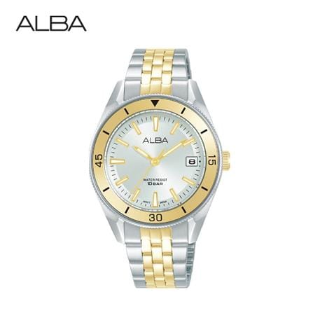 นาฬิกาข้อมือผู้หญิง ALBA รุ่น AG8Q15X ขนาด 34 มม. สีเงินขาว
