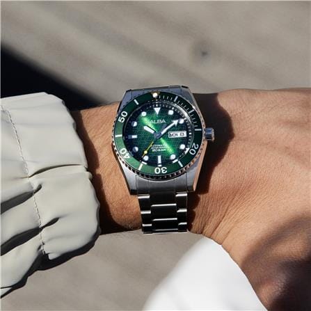 นาฬิกาข้อมือผู้ชาย ALBA AL4437X 43 มม. สี SILVER/GREEN/BLACK_5
