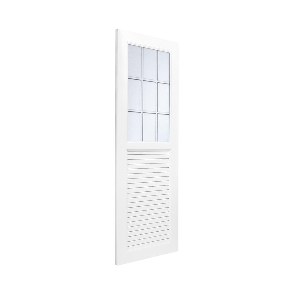ชุดประตูห้องน้ำพร้อมวงกบ UPVC ไม่เจาะลูกบิด ASARA G932 ลาย 9 ช่อง 70x180 ซม. สีขาว
