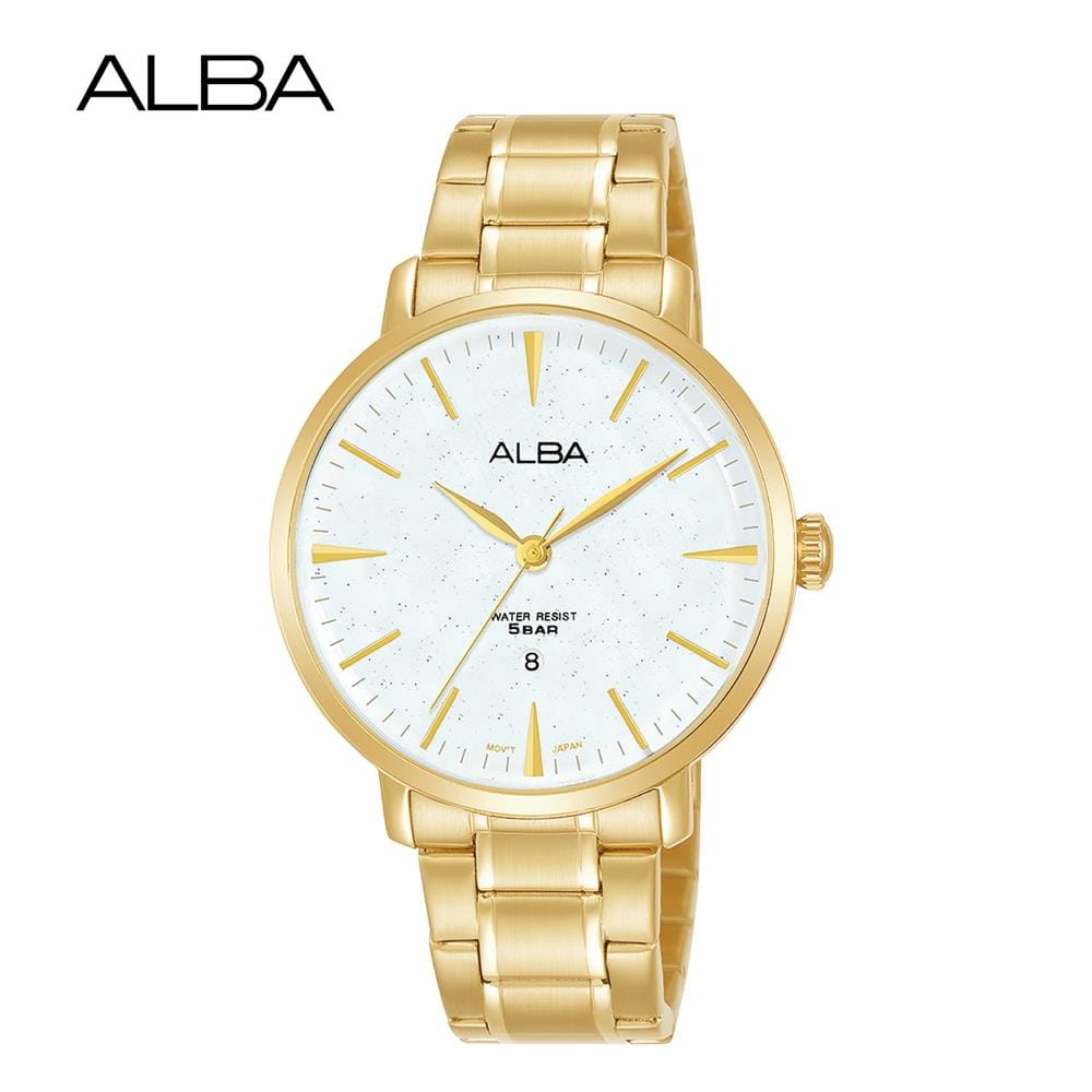 นาฬิกาข้อมือผู้หญิง ALBA รุ่น AH7W72X ขนาด 34 มม. สีขาว