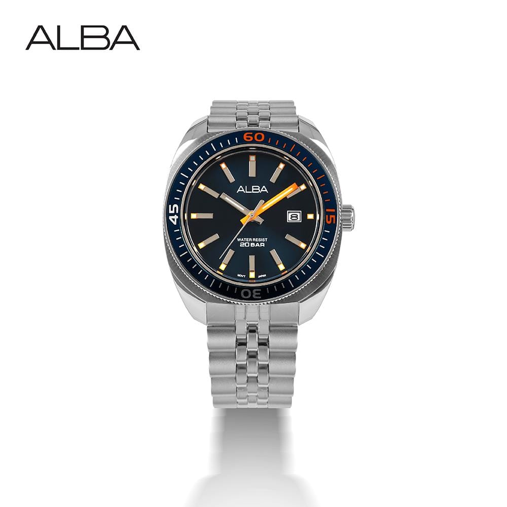นาฬิกาข้อมือผู้ชาย ALBA AS9T83X 43 มม. สี SILVER/DARK BLUE