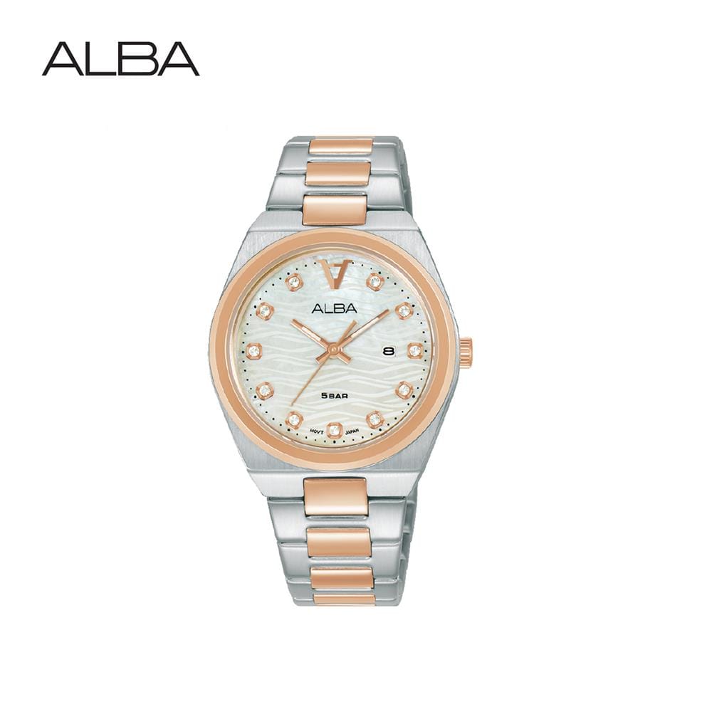 นาฬิกาข้อมือผู้หญิง ALBA AH7DJ8X 32 มม. สี SILVER/WHITE/ROSEGOLD
