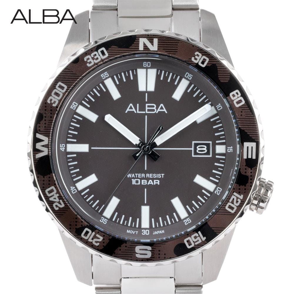 นาฬิกาข้อมือผู้ชาย ALBA รุ่น AS9Q15X ขนาด 42.6 มม. สีน้ำตาล