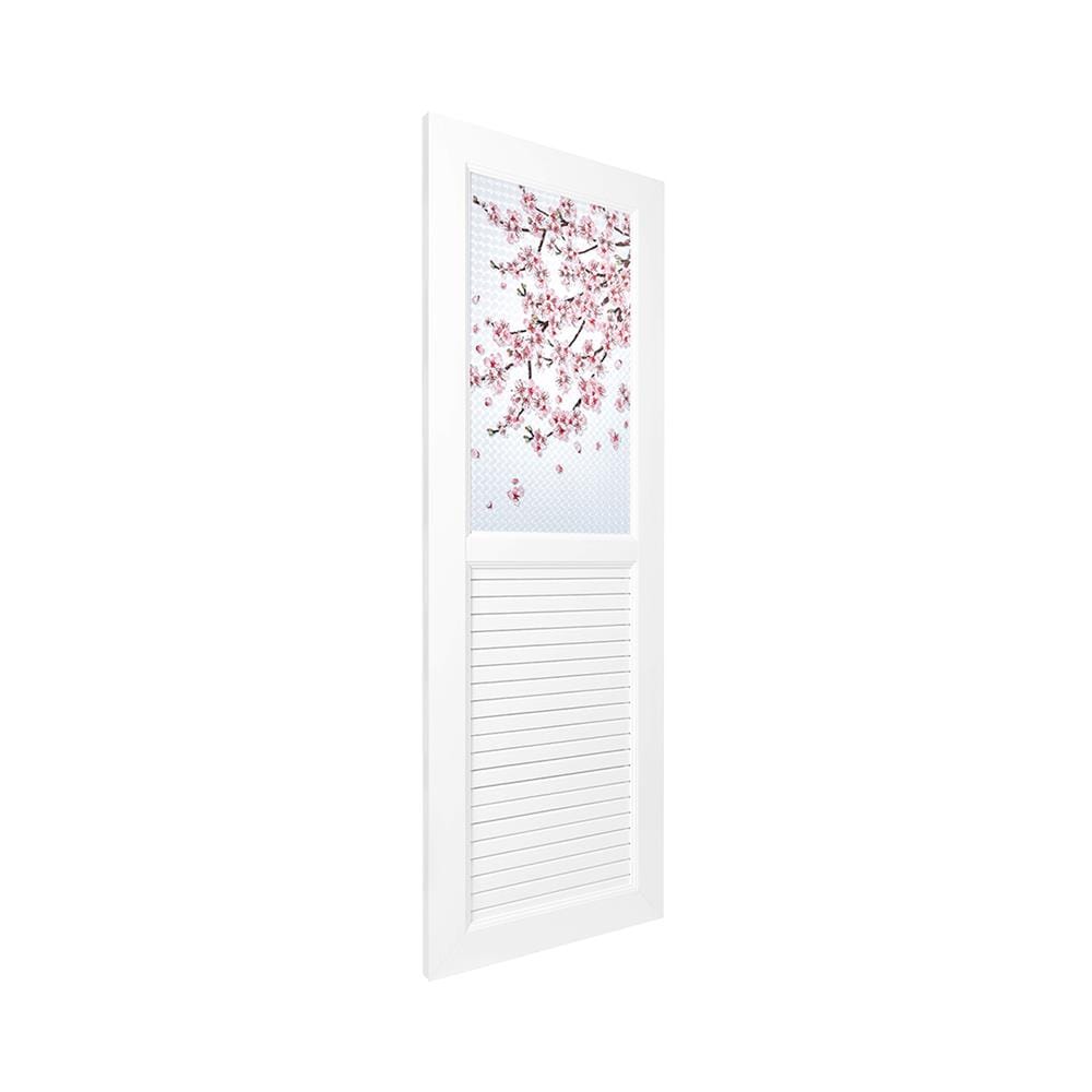 ชุดประตูห้องน้ำพร้อมวงกบ UPVC ไม่เจาะลูกบิด ASARA G925 ลายซากุระ 70x180 ซม. สีขาว