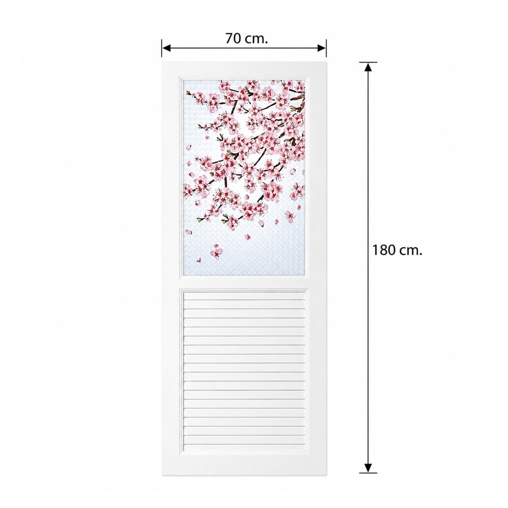 ชุดประตูห้องน้ำพร้อมวงกบ UPVC ไม่เจาะลูกบิด ASARA G925 ลายซากุระ 70x180 ซม. สีขาว