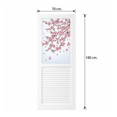 ชุดประตูห้องน้ำพร้อมวงกบ UPVC ไม่เจาะลูกบิด ASARA G925 ลายซากุระ 70x180 ซม. สีขาว_4
