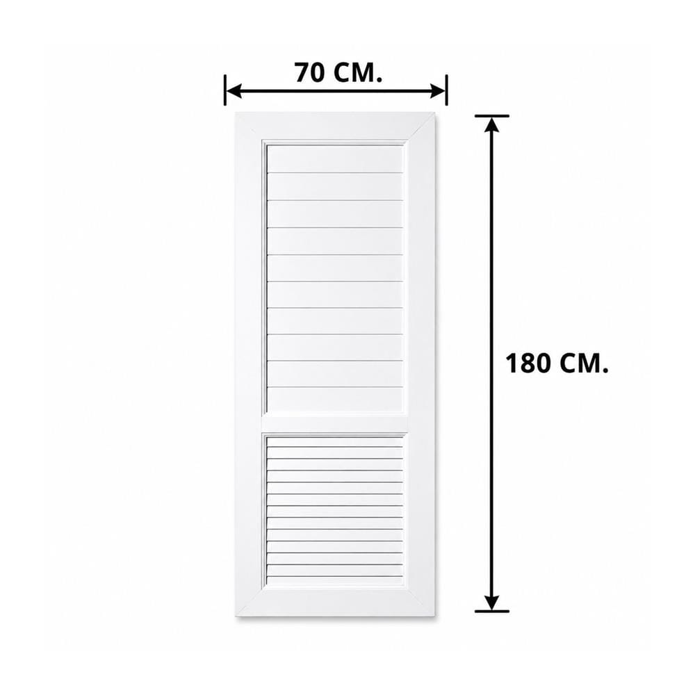 ประตูห้องน้ำ UPVC  ไม่เจาะลูกบิด ASARA S933 70x180 ซม. สีขาว