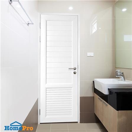 ประตูห้องน้ำ UPVC  ไม่เจาะลูกบิด ASARA S933 70x180 ซม. สีขาว_2