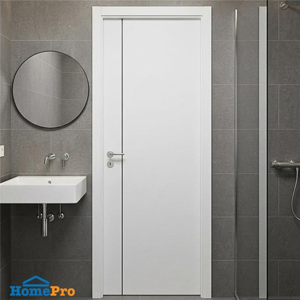 ประตูห้องน้ำ UPVC ไม่เจาะลูกบิด ASARA A811 70x200 ซม. สีขาว