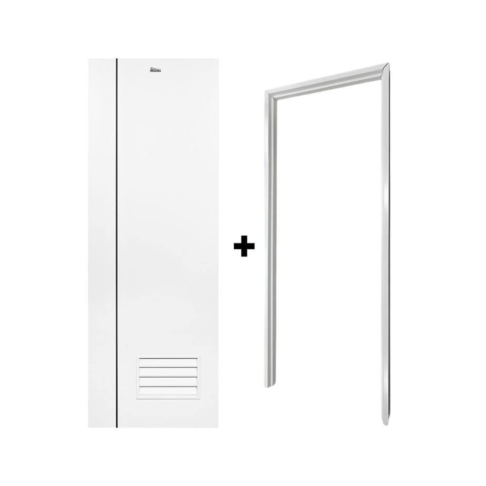 ชุดประตูห้องน้ำพร้อมวงกบ UPVC ไม่เจาะลูกบิด ASARA A812 70x200 ซม. สีขาว